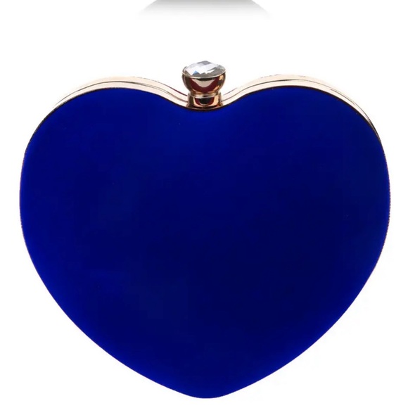 Handbags - Heart Shaped Mini Clutch Purse W/ Long Crossbody Chain Strap